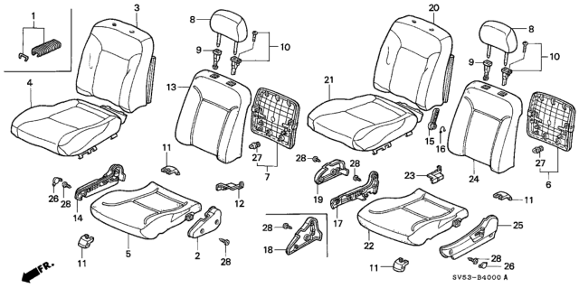 1997 Honda Accord Front Seat Diagram