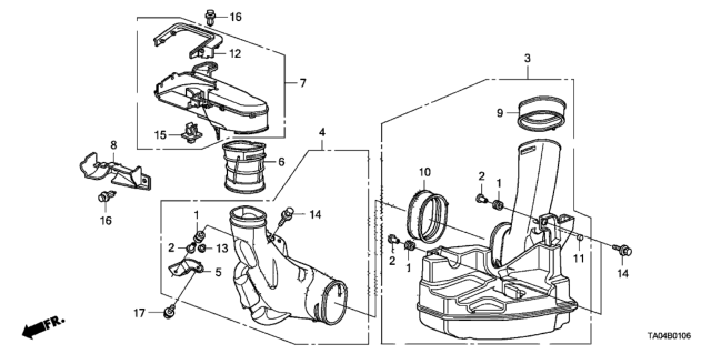 2009 Honda Accord Seal Rubber, Splash Separator Diagram for 17257-R70-A00