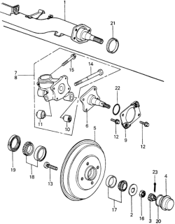 1982 Honda Civic Plate, RR. Spindle Bolt Lock Diagram for 52221-692-000