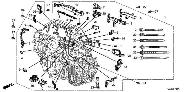 2019 Honda Accord Engine Wire Harness (2.0L) Diagram