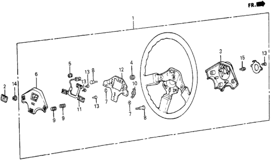 1987 Honda Civic Emblem, Steering Wheel (Black) (Tokyo Seat) Diagram for 53122-SB2-004ZA