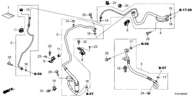 2021 Honda Civic A/C Hoses - Pipes Diagram