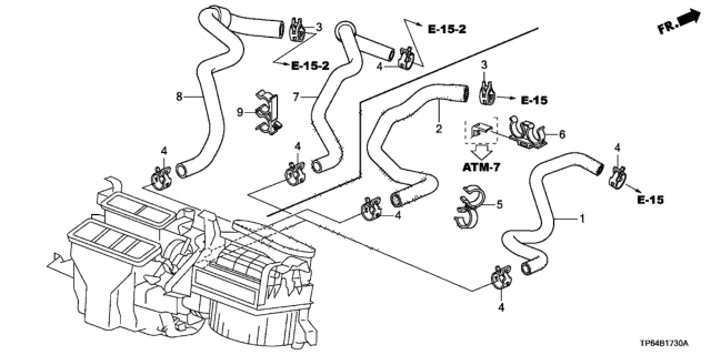 2012 Honda Crosstour Hose, Water Outlet Diagram for 79725-TA1-A00