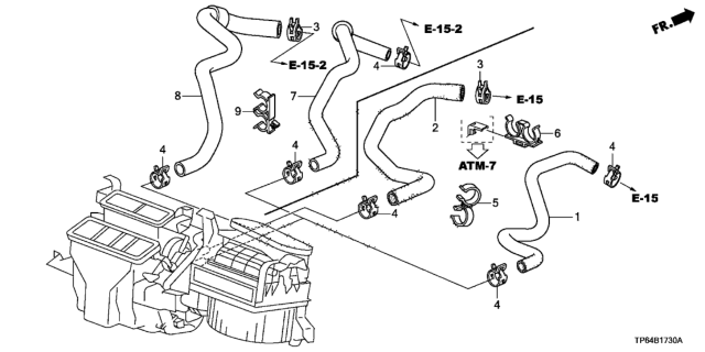 2015 Honda Crosstour Water Hose (V6) Diagram