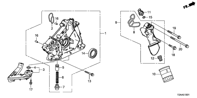 2017 Honda Accord Oil Pump (V6) Diagram