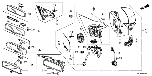 2015 Honda Accord Mirror Diagram