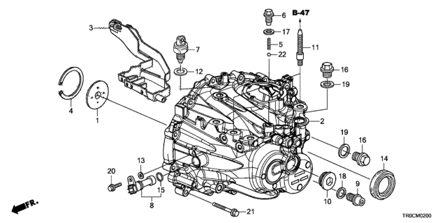 2015 Honda Civic MT Transmission Case (1.8L) Diagram