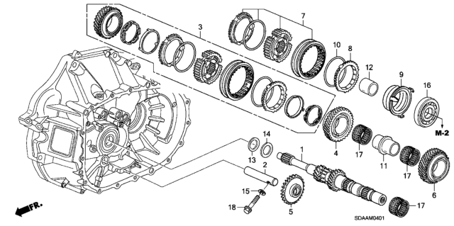 2007 Honda Accord MT Mainshaft (L4) Diagram