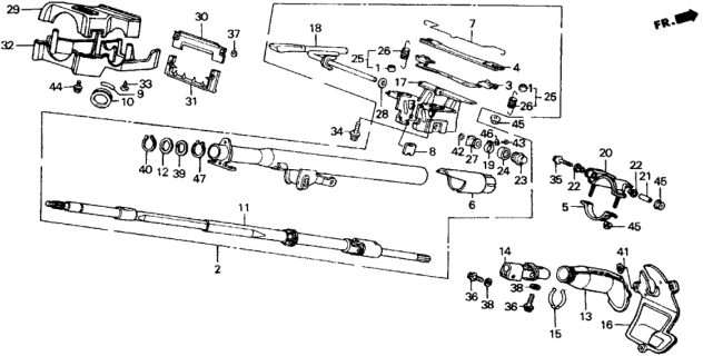 1989 Honda Accord Steering Column Diagram