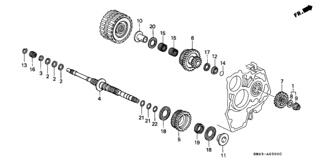 1991 Honda Accord 4 Door EX KA 4AT AT Mainshaft Diagram