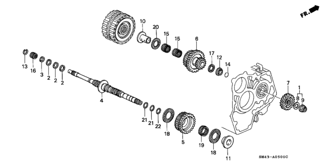 1993 Honda Accord AT Mainshaft Diagram