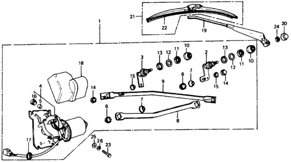 1977 Honda Civic 5 Door ** KL HMT Windshield Wiper Diagram