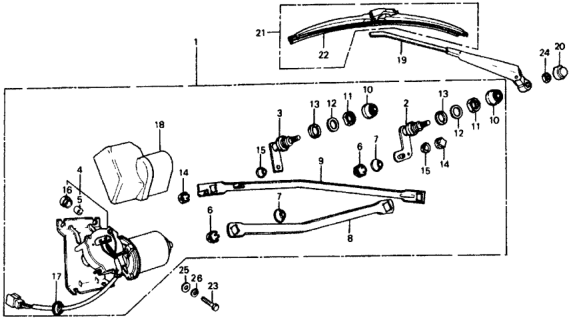 1976 Honda Civic Windshield Wiper Diagram