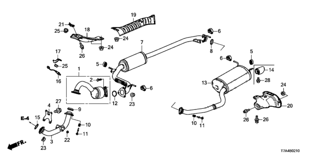 2021 Honda HR-V Exhaust Pipe - Muffler (4WD) Diagram