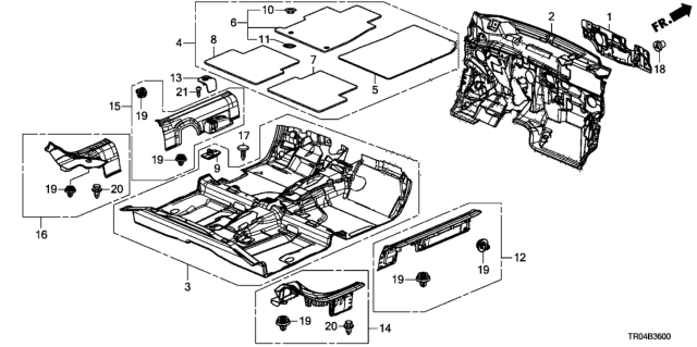 2012 Honda Civic Floor Mat, L. FR. *YR400L* (SIENNA BEIGE) Diagram for 83602-TR0-A11ZC