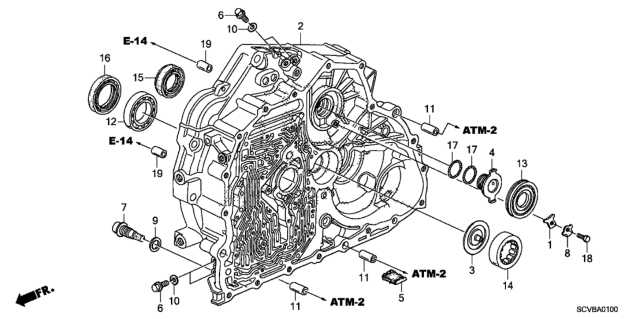 2011 Honda Element AT Torque Converter Case Diagram