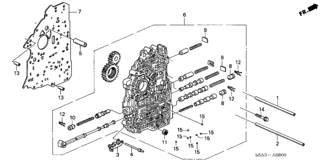 2003 Honda Civic 4 Door LX (SIDE SRS) KA 4AT AT Main Valve Body Diagram