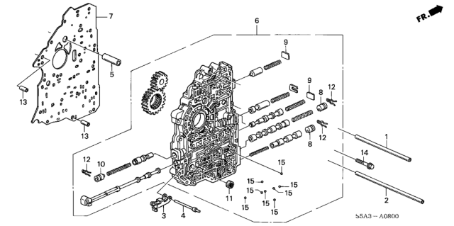 2003 Honda Civic AT Main Valve Body Diagram