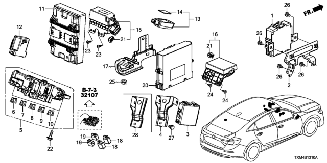 2021 Honda Insight Control Unit (Cabin) Diagram 1