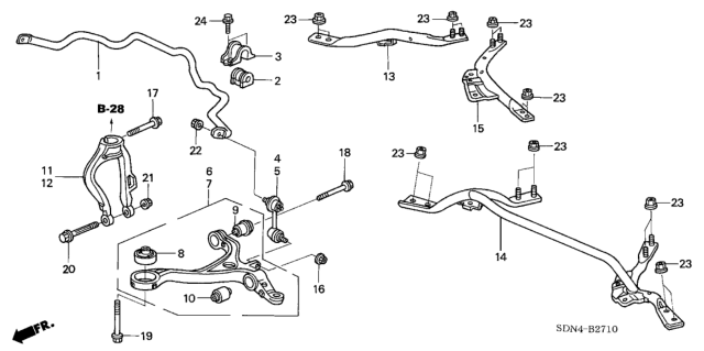 2004 Honda Accord Front Lower Arm Diagram