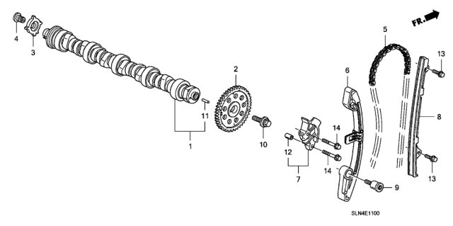 2007 Honda Fit Camshaft Diagram for 14110-PWC-020