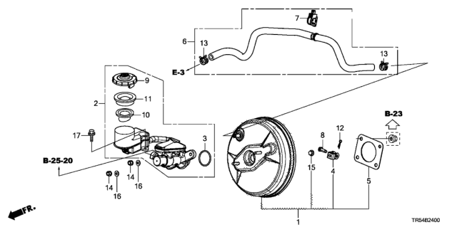 2013 Honda Civic Brake Master Cylinder  - Master Power Diagram