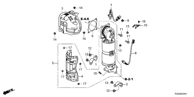 2021 Honda Civic Clip, Laf Connector Diagram for 36535-RE2-E01