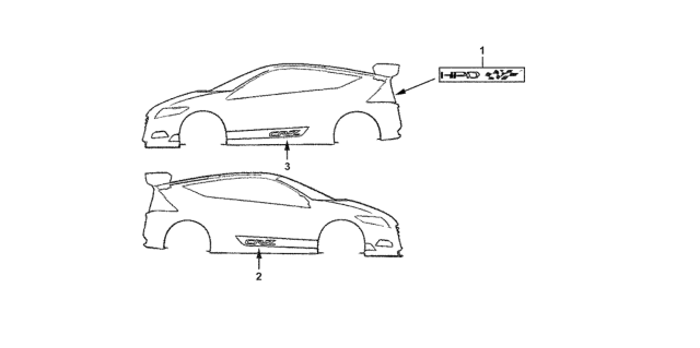 2014 Honda CR-Z Emblem, Rear (Hpd) Diagram for 75719-F27S-A10