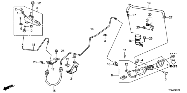 2013 Honda Civic Clutch Master Cylinder (1.8L) Diagram