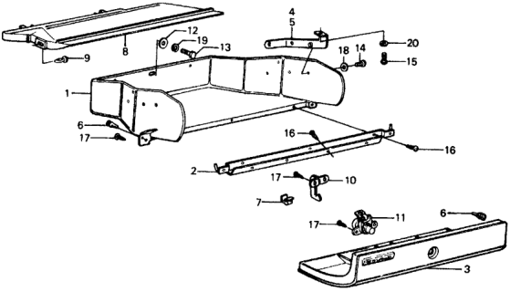 1977 Honda Civic 3 Door ** (1500) KL HMT Glove Box Diagram