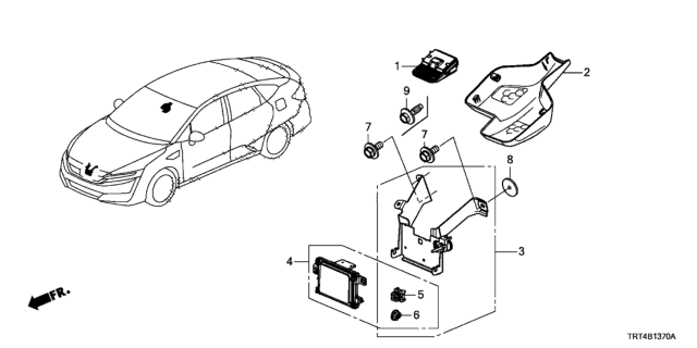 2020 Honda Clarity Fuel Cell Cover, Sensor Diagram for 36166-TRT-A01