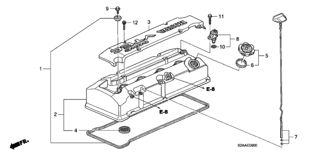 2009 Honda S2000 2 Door CR (WITH AC) KA 6MT Cylinder Head Cover Diagram