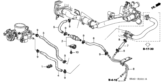 2003 Honda Civic Water Hose Diagram