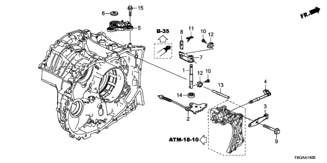 2020 Honda Civic AT Control Shaft - Position Sensor Diagram