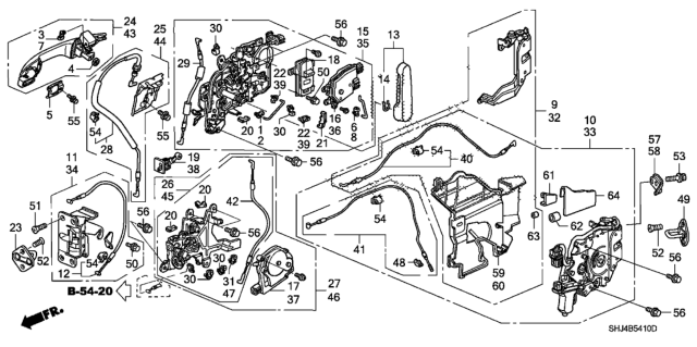 2008 Honda Odyssey Latch Assembly, Right Front Slide Door Diagram for 72615-SHJ-A02