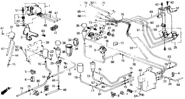 1989 Honda Accord Curge Tank Tubing Diagram