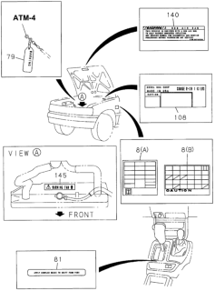 1995 Honda Passport Plate, Fuse Position Diagram for 8-97108-536-2