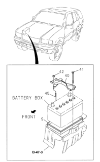 2000 Honda Passport Seat, Battery Diagram for 8-97176-190-0