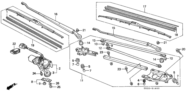 1994 Honda Civic Front Wiper Diagram