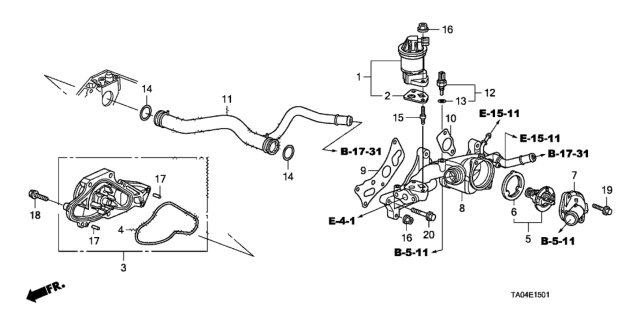 2010 Honda Accord Water Pump (V6) Diagram