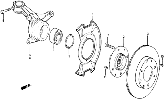 1984 Honda Civic 5 Door DX KA 5MT Steering Knuckle Diagram