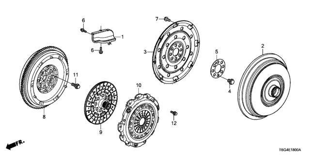 2018 Honda Civic Disk Complete Frictio Diagram for 22200-5CC-003