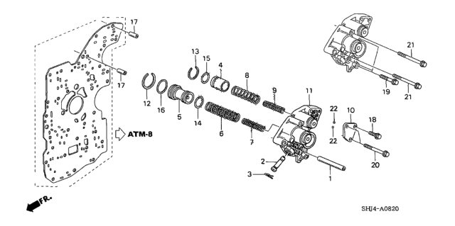 2006 Honda Odyssey 5 Door EXL-T (NAVIGATION) KA 5AT AT Accumulator Body Diagram