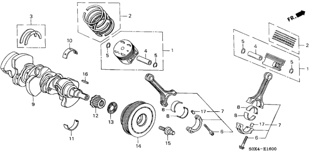 2003 Honda Odyssey Piston - Crankshaft Diagram