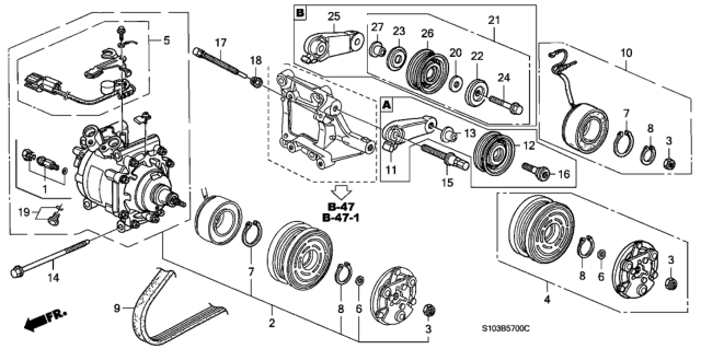 1999 Honda CR-V Shim Set Diagram for 38912-P06-006