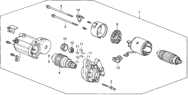 1993 Honda Civic 3 Door DX KA 5MT Starter Motor (Denso) Diagram