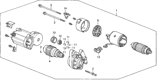 1992 Honda Civic Starter Motor (Denso) Diagram