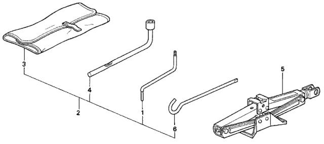 1992 Honda Prelude Tools - Jack Diagram