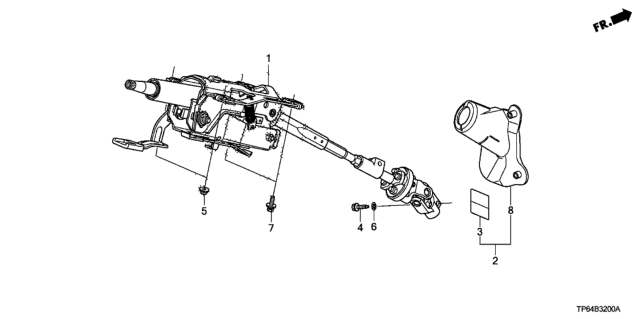 2014 Honda Crosstour Steering Column Diagram