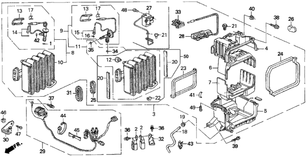 1994 Honda Del Sol 2 Door V-TEC KA 5MT A/C Unit Diagram